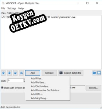 Генератор ключей (keygen)  Open Multiple Files