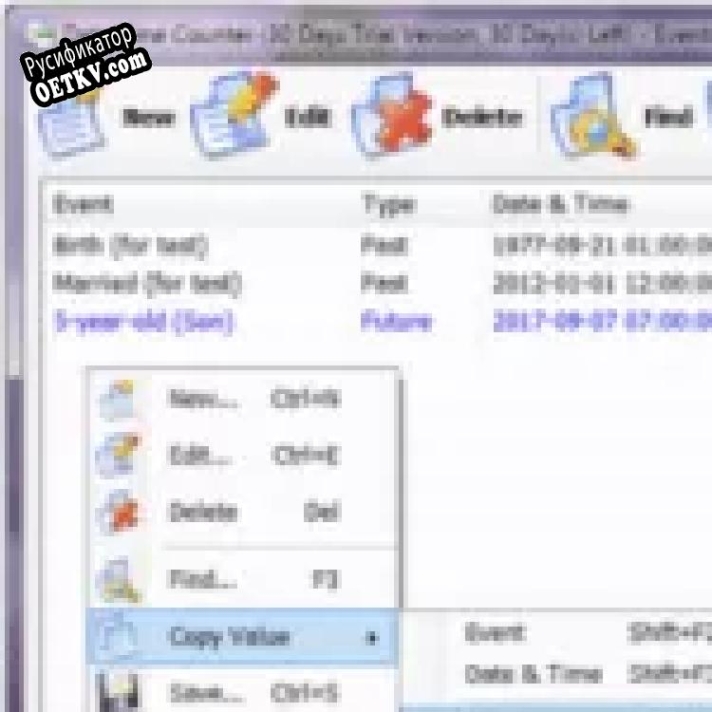 Русификатор для Date Time Counter